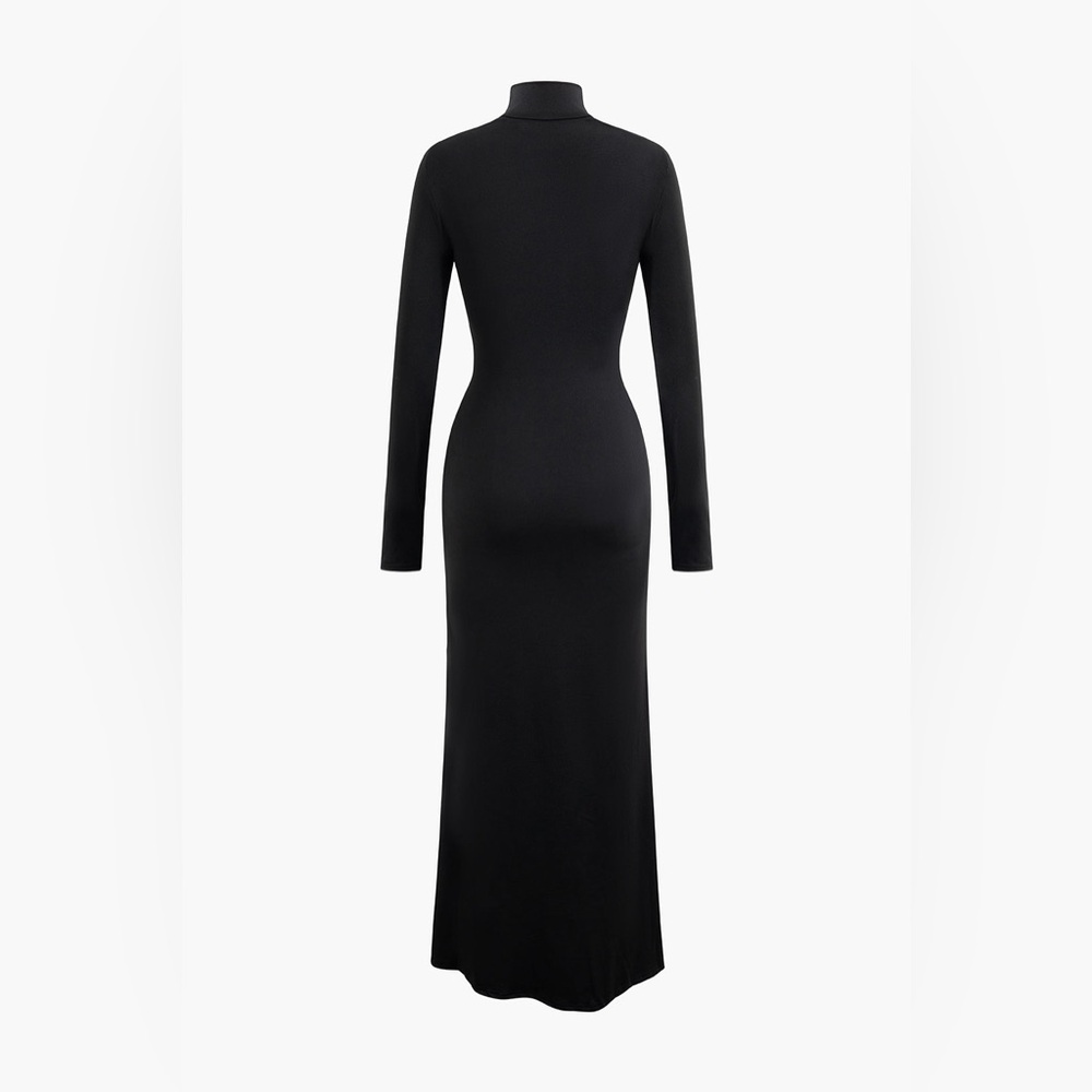 Micas Body Print Turtle Neck Langarm Maxikleid - Picture 7 of 9